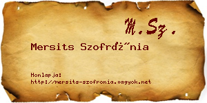 Mersits Szofrónia névjegykártya